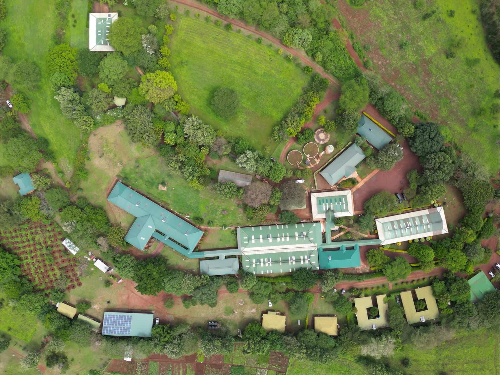 Aerial view of the FAME medical campus in Tanzania