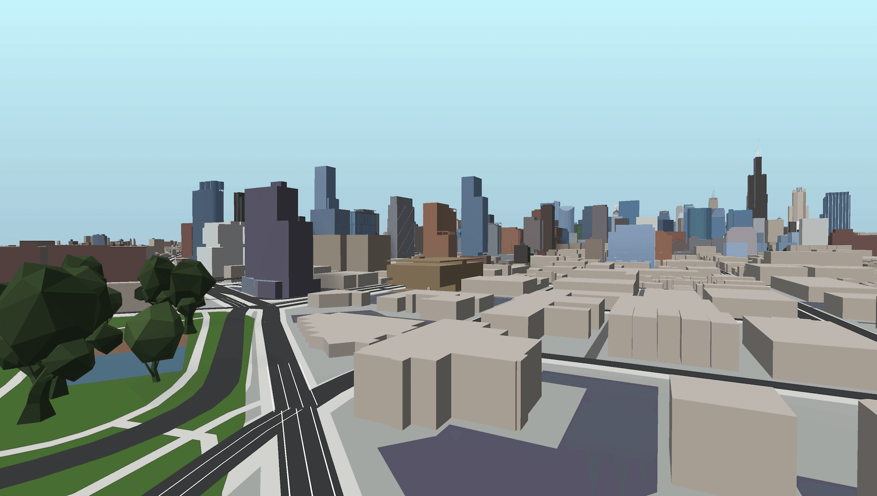 Complete cityscape with natural colors - view 2