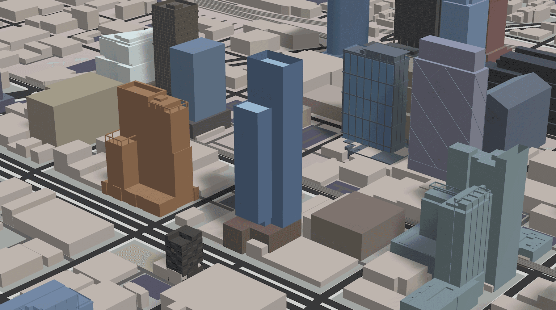 Complete cityscape with natural colors - view 3