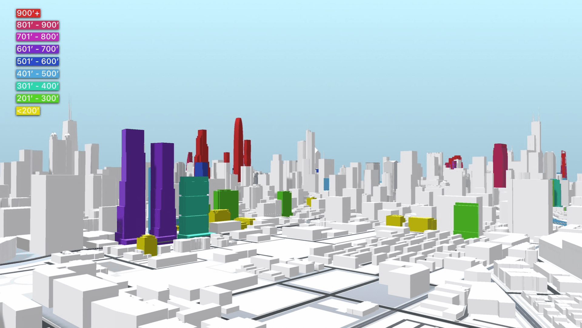 Height gradient visualization - view 1
