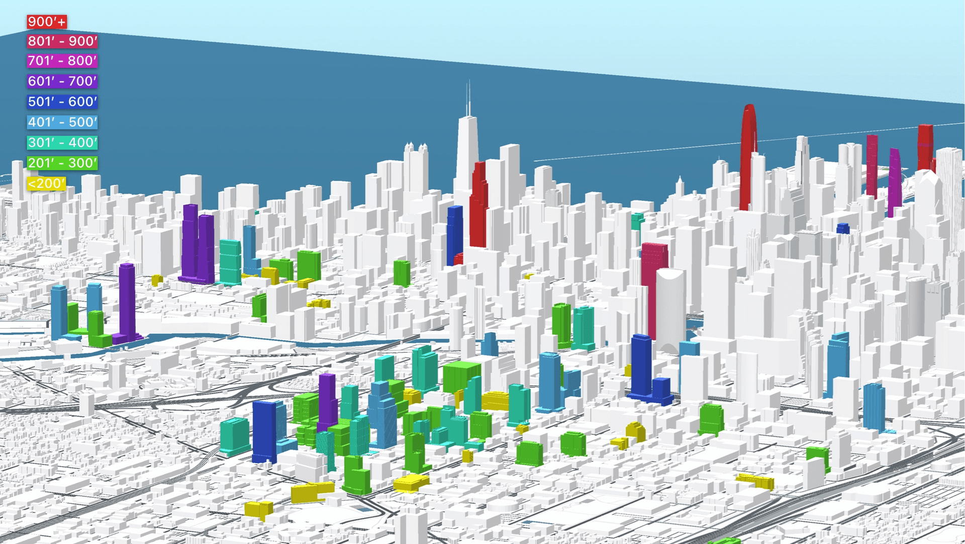 Height gradient visualization - view 2