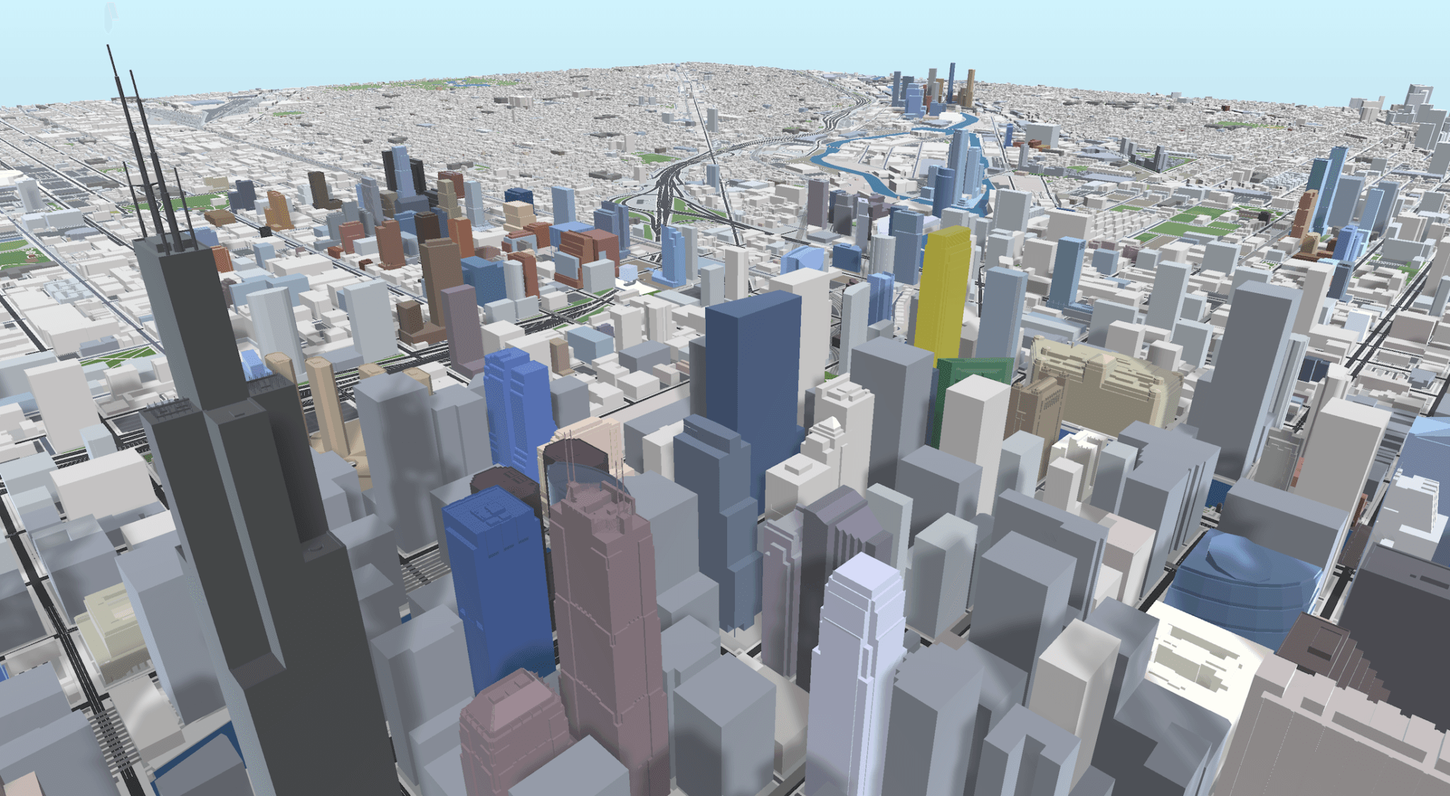 Full color palette with parks, waterfront, and refined lighting