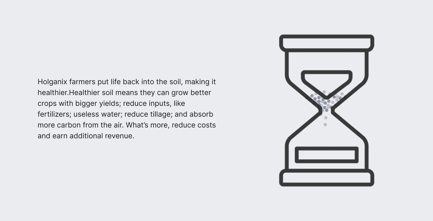 R5 homepage wireframe: The explanation moves from restoring soil to the practical benefits for farmers.